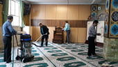 مراسم غبارروبی و عطرافشانی نمازخانه دانشکده فنی و مهندسی به مناسبت فرا رسیدن ماه مبارک رمضان